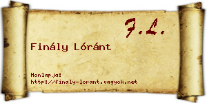 Finály Lóránt névjegykártya
